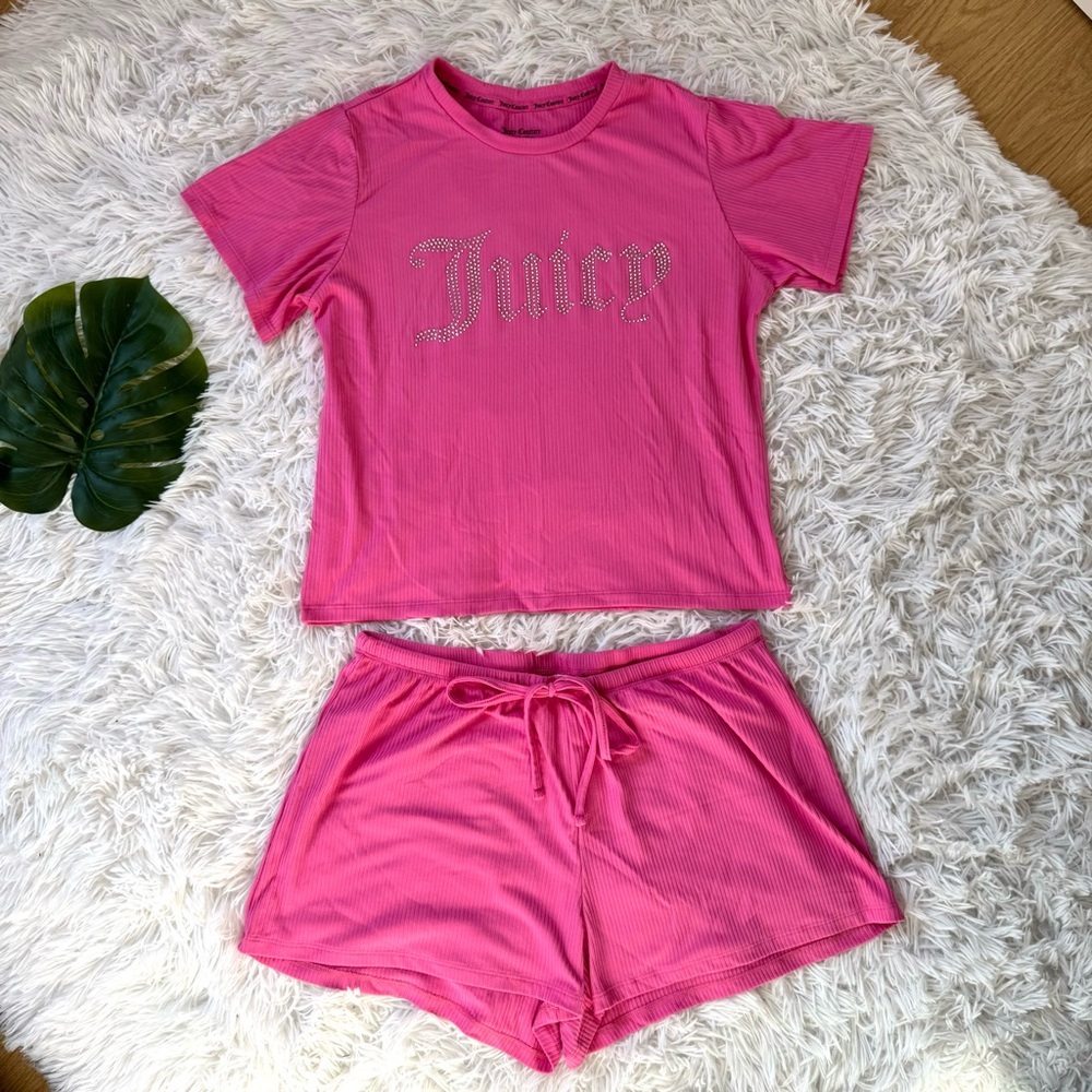 JUICY COUTURE | Pink Two Piece Lounge Set Size Large